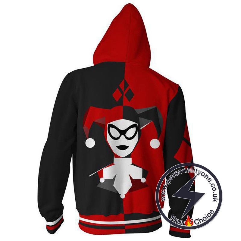 Harley Quinn Hoodie - Black and Red Jacket